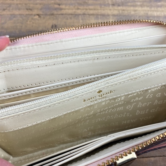 Kate Spade Patent Leather Pink Wallet With Bow - Picture 8 of 14